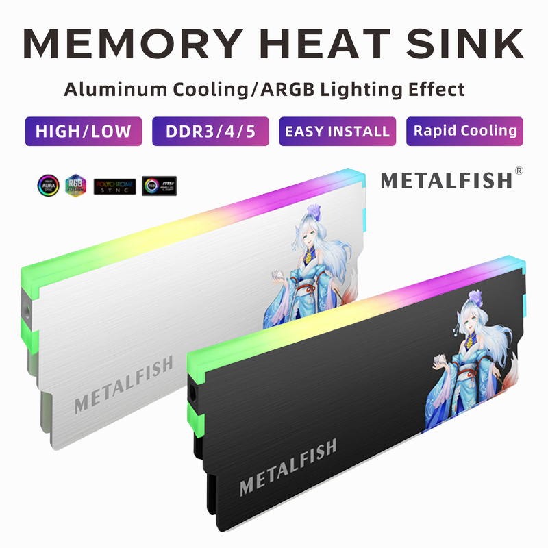 Ddr5 Ram - METALFISH DRAM Kühlkörper 5V-3PIN ARGB DDR3